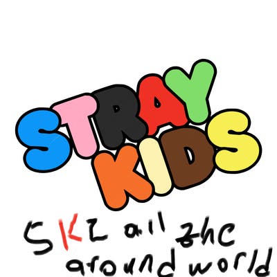 bubble letters saying stray kids