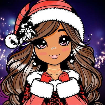 realistic christmas girl