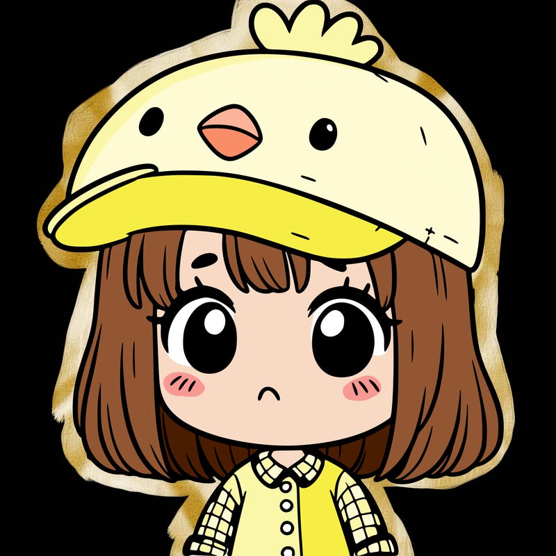 cute girl with chicken hat