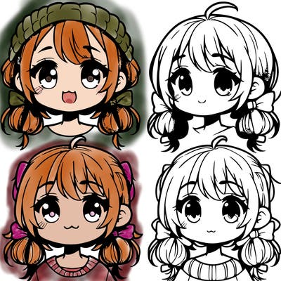 manga character girl kid