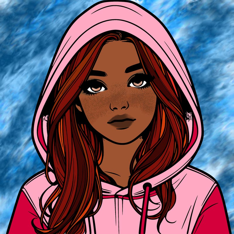 realistic girl with a hoodie