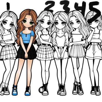 a group of girls realistic