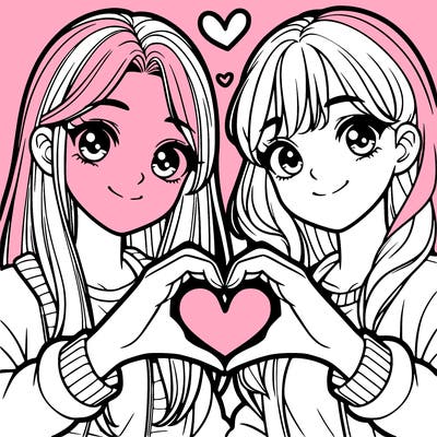 girls making heart with their hands
