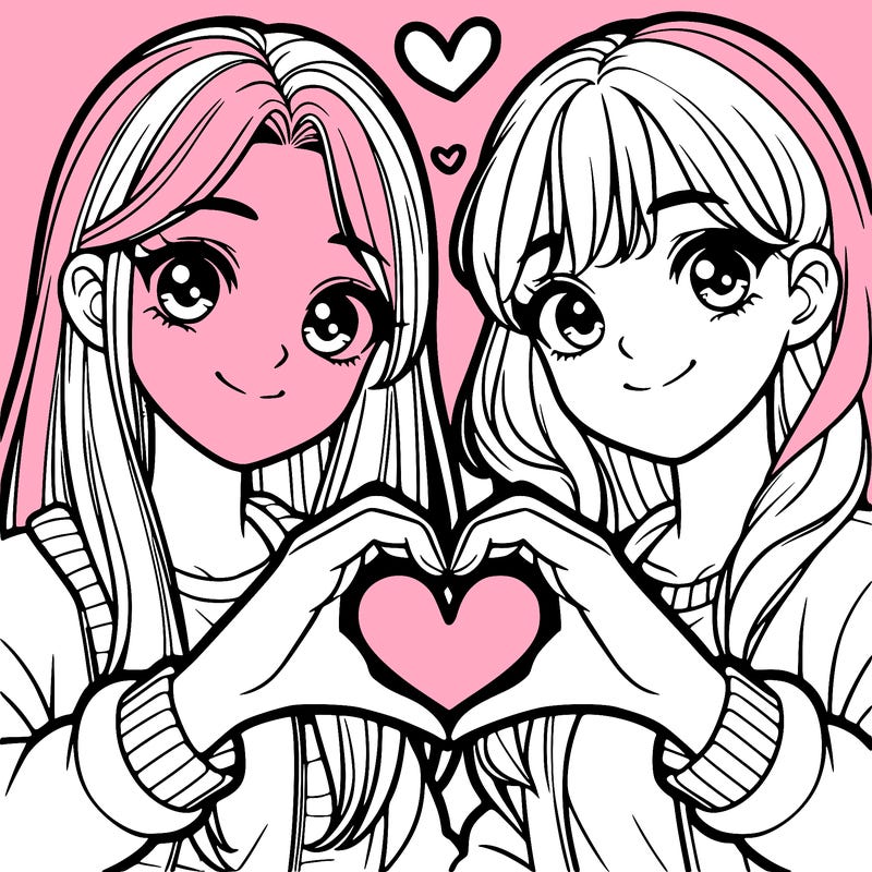 girls making heart with their hands