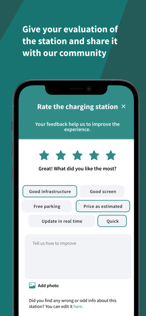 miio - 電気自動車充電ステーションの評価とレビューのための miio アプリインターフェース