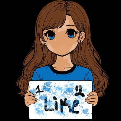 realistic girl holding a sign