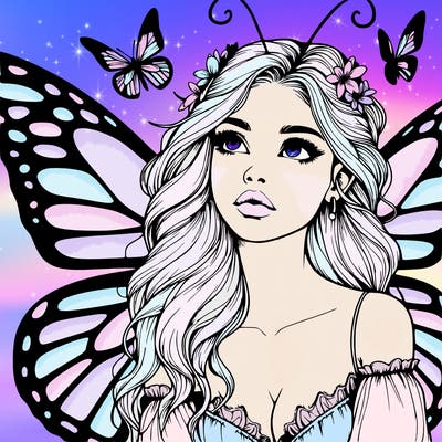 butterfly fairy realistic girl