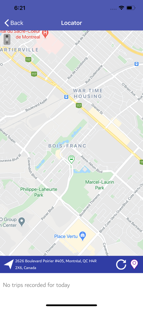 iCare Kids - Kartenansicht in der iCare Kids App, die den Echtzeit-Standort des Schulbusses für Eltern zeigt