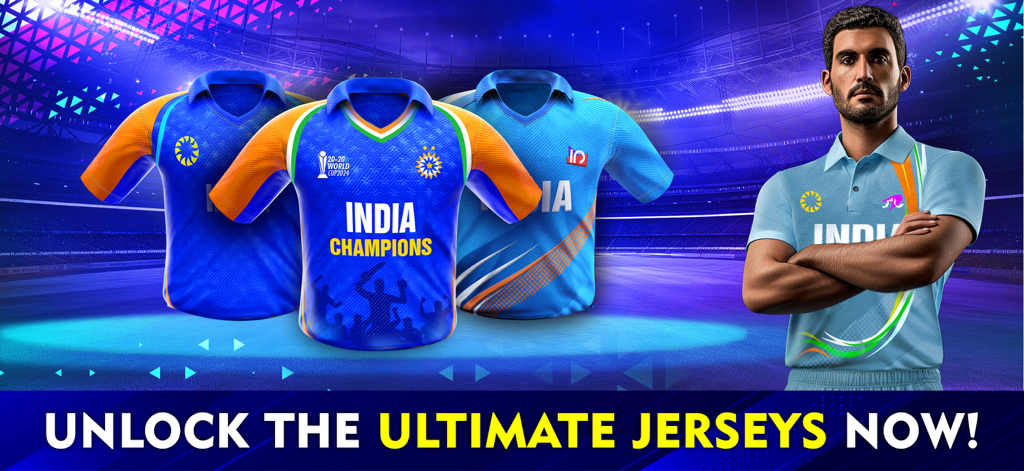 Unlockable India Champions 20-20 World Cup 2024 jerseys in World Cricket Championship 2