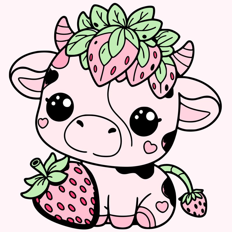 cute strawberry cow