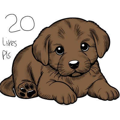 a cute realistic puppy