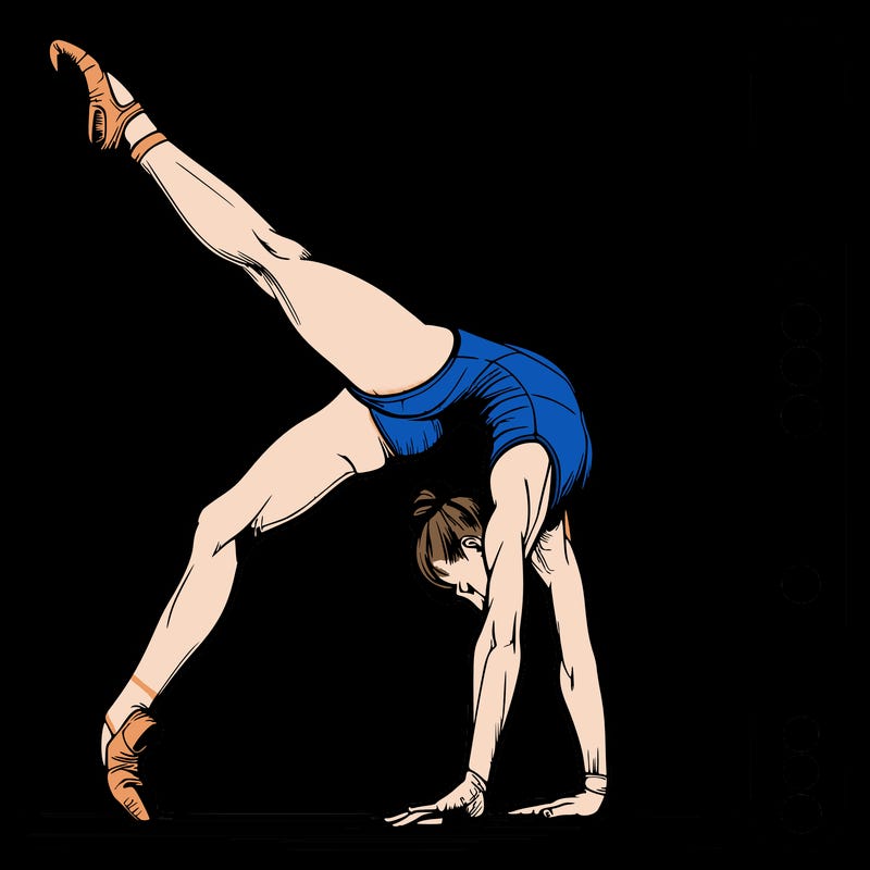realistic gymnast with plain background