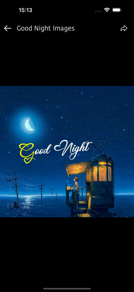 Good Night Love Messages - Ilustración sentimental de buenas noches con un cielo estrellado y una luna creciente