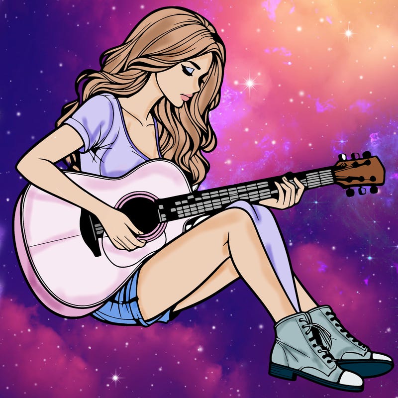 realistic woman play guitar