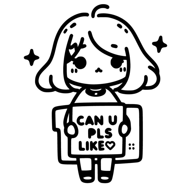 cute girl with sign saying can u pls like