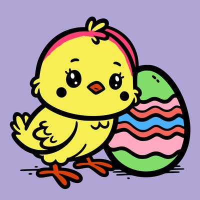 an easter chick with an easter egg