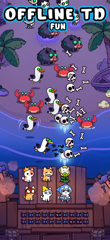 Kitty Keep™ - Cute cat heroes defending a base in Kitty Keep offline tower defense game