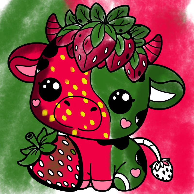 cute strawberry cow
