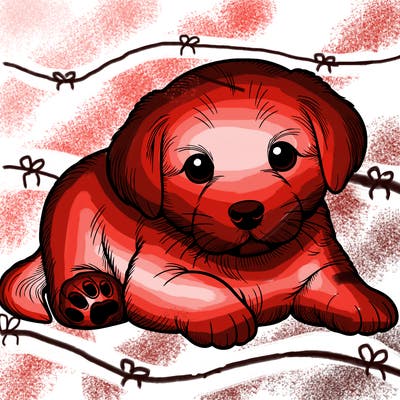 a cute realistic puppy