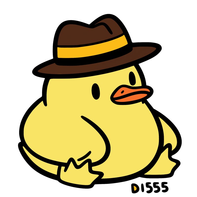 aesthetic duck with a hat