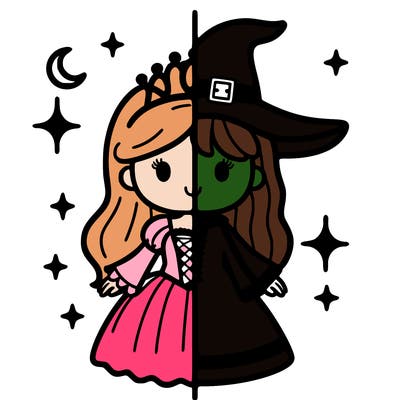 split princess and witch