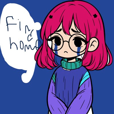 sad girl with glasses in a sweater