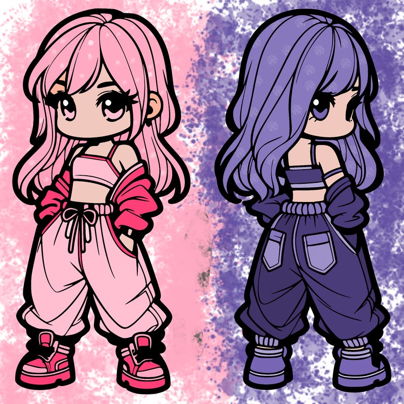 girl in crop top and baggy pants