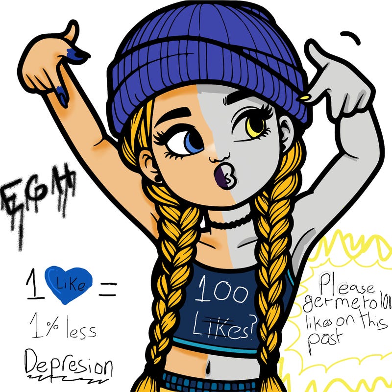 realistic teenage girl with braids and a beanie and crop top doing 🫶🏼