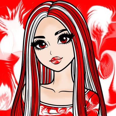 realistic girl with straight and long hair