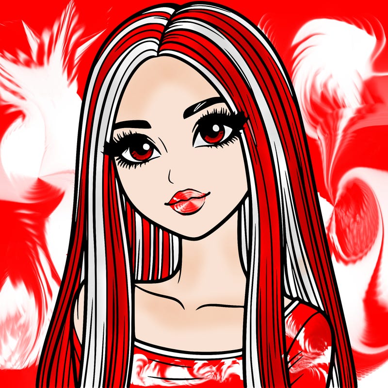 realistic girl with straight and long hair