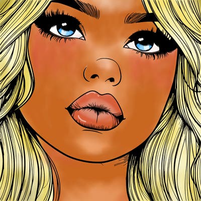 really realistic girl with lips