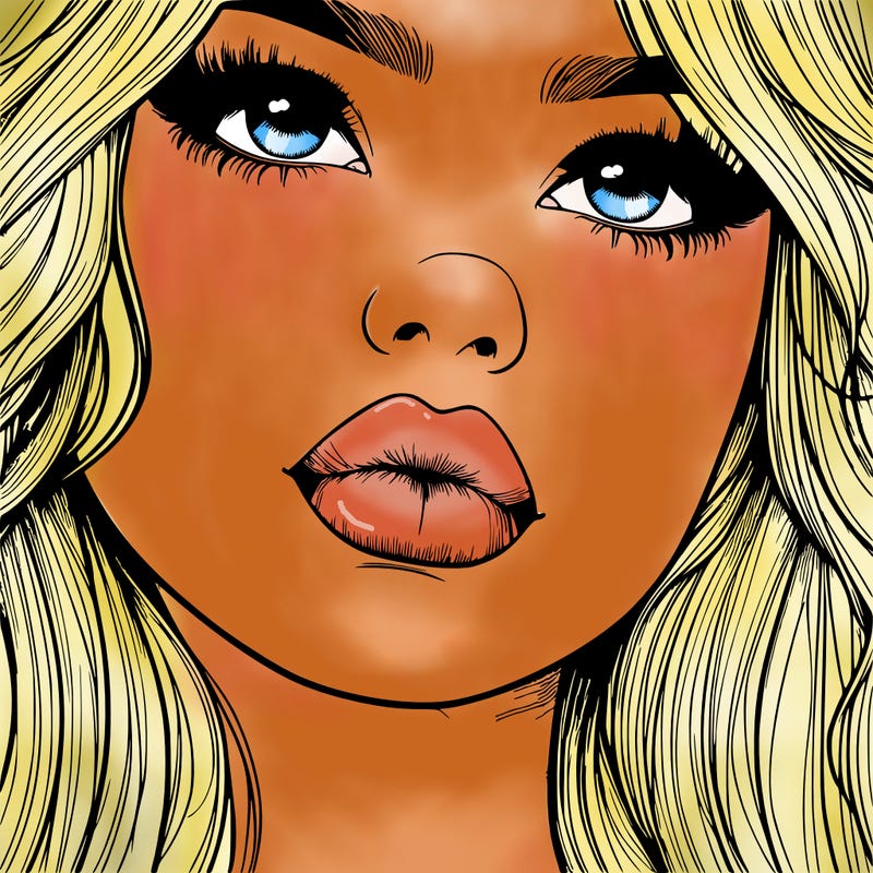 really realistic girl with lips