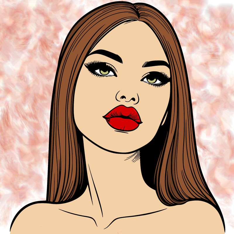 realistic woman with full lips