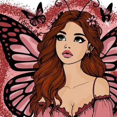 butterfly fairy realistic girl