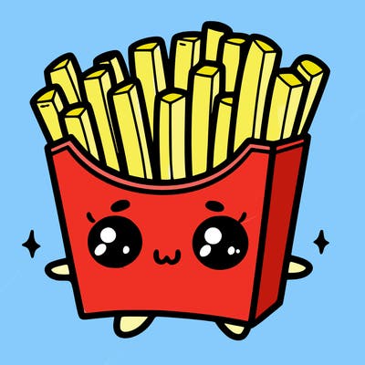 a cute. french fries