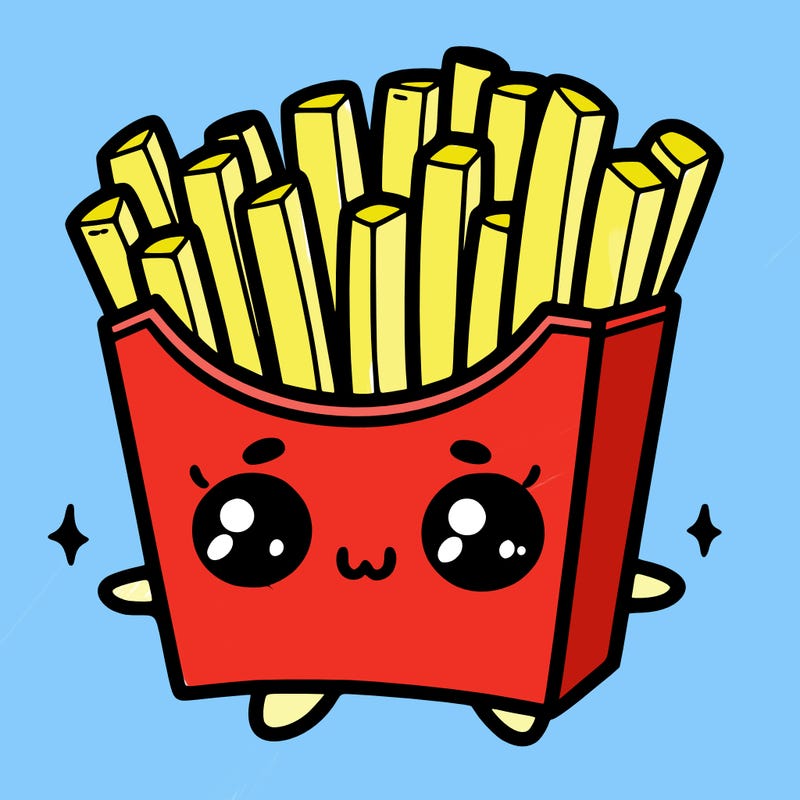a cute. french fries
