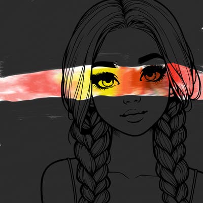 realistic girl with braids