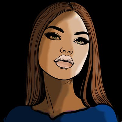 realistic woman with full lips