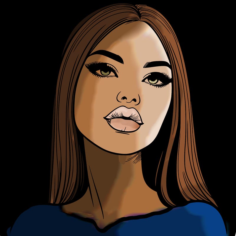 realistic woman with full lips