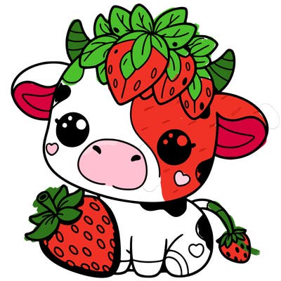 cute strawberry cow