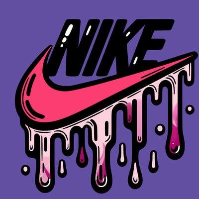 dripping nike logo