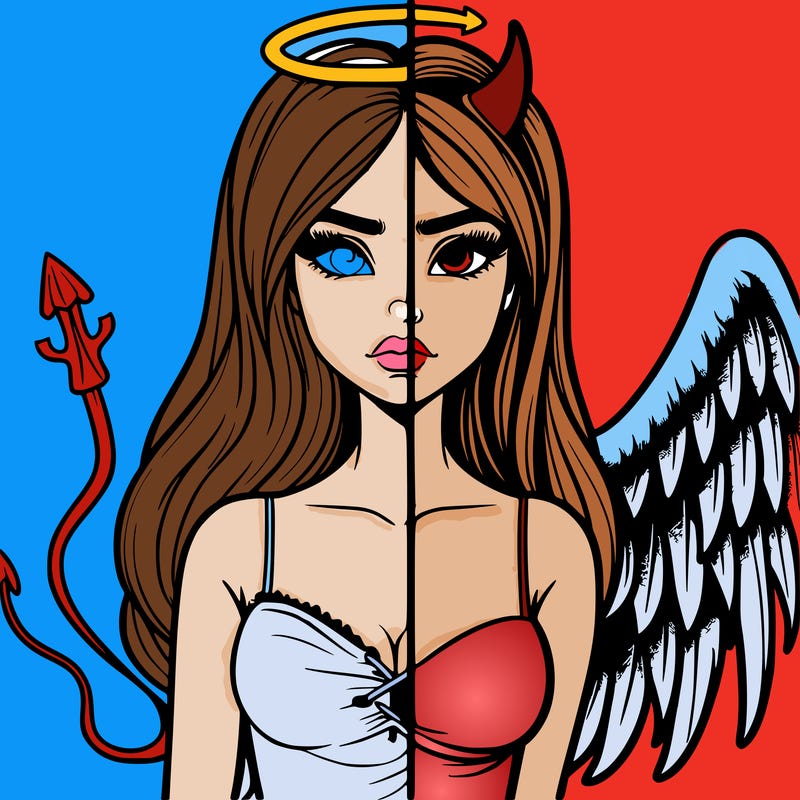 devil vs angel realistic girl