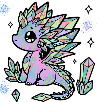 little cute crystal dragon