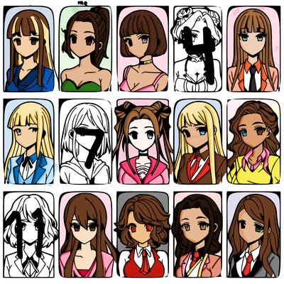 girls that look diffrent anime