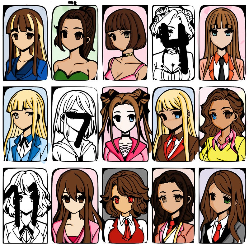 girls that look diffrent anime