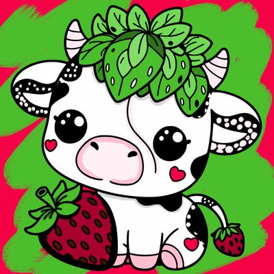 cute strawberry cow