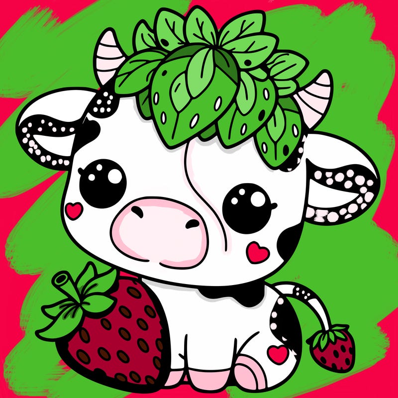 cute strawberry cow