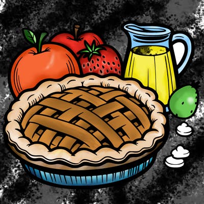 a pie of food