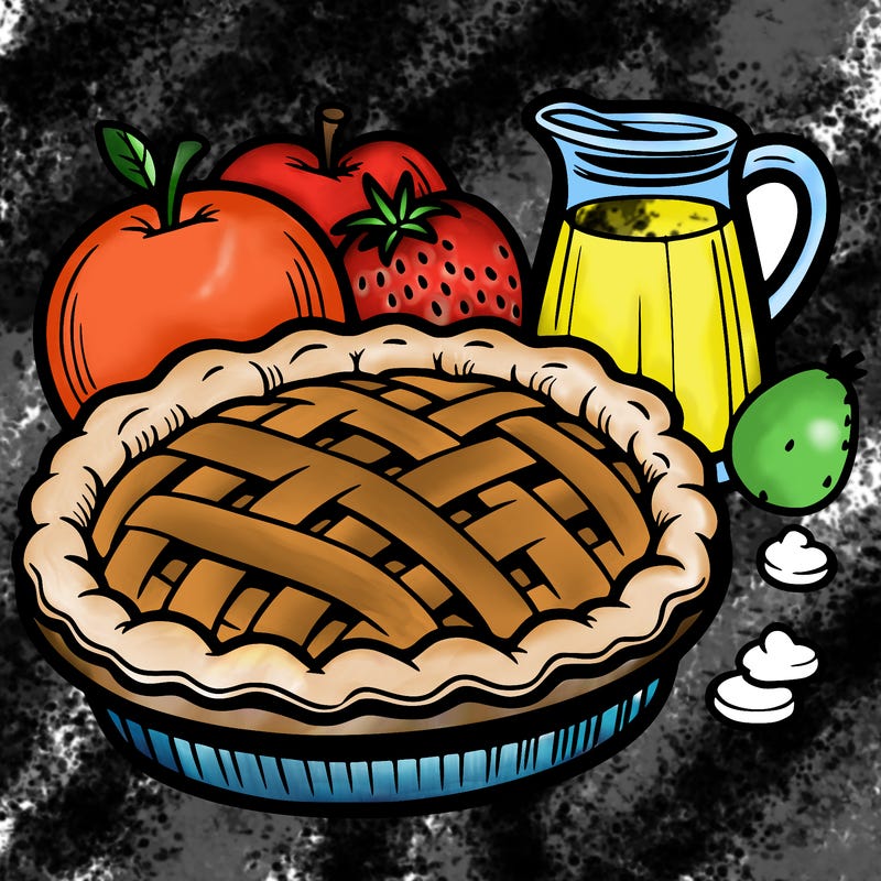 a pie of food