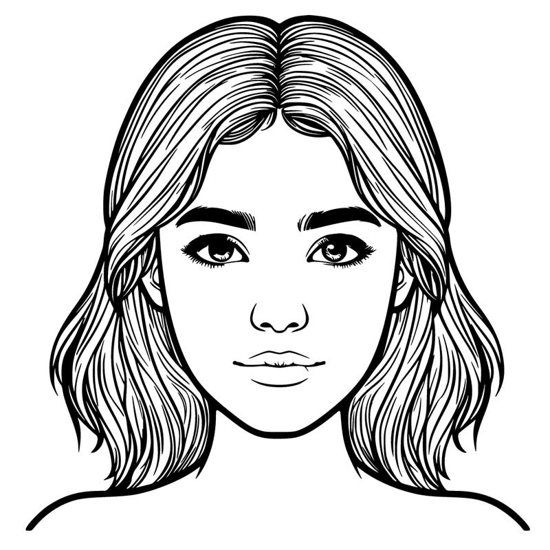 realistic girl with nose